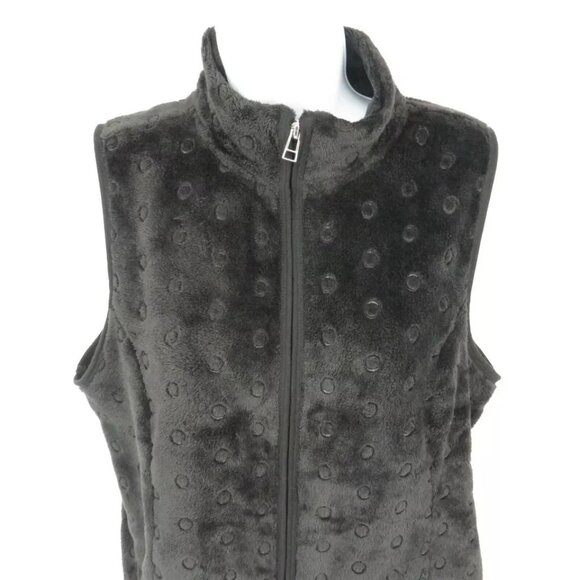 Kim Rogers Womens Fleece Polka Dot Vest Small NWOT - Picture 3 of 4